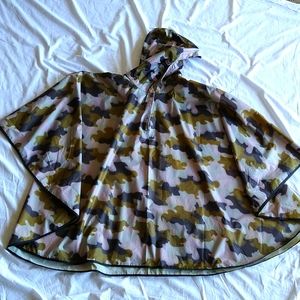 Camo print rain poncho